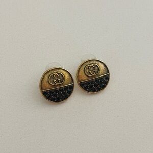 Authentic Gucci Button Round Stud Earrings